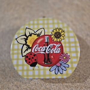 Coca Cola Yellow and Red Decorative Tin Mini Lunchbox  Vintage